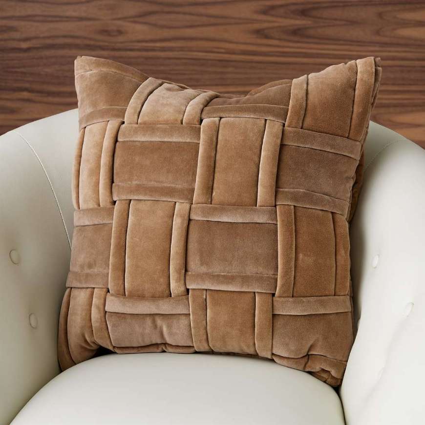 Picture of WOVEN PILLOW-TAUPE