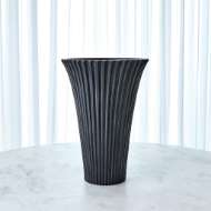 Picture of FLARED FLUTED VASES-MATTE BLACK