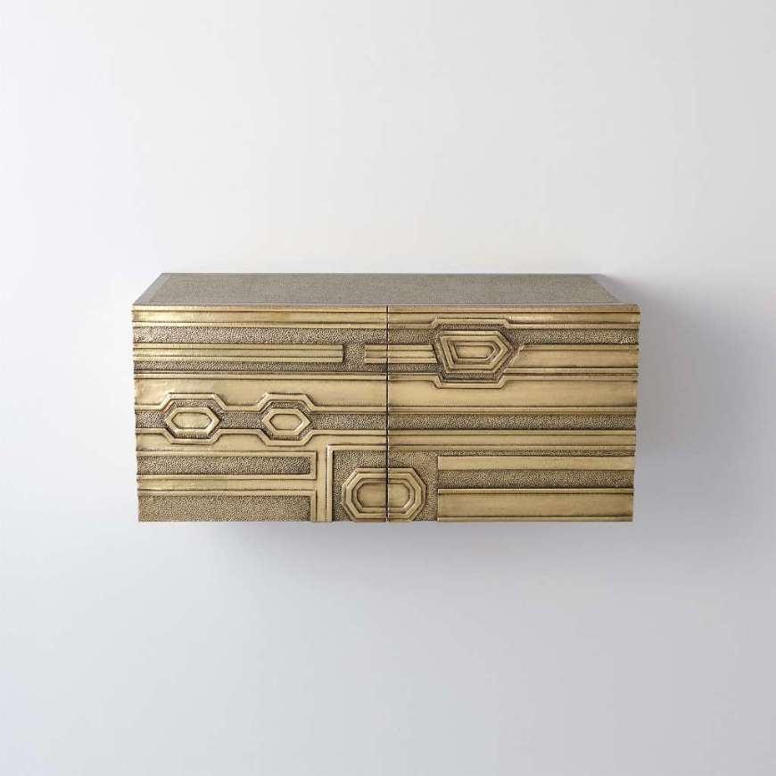 Picture of ABSTRACT BLOCK CABINET-RIGHT-BRASS