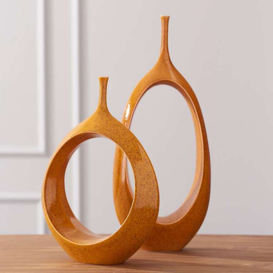 Picture of OPEN RING VASE-ORANGE