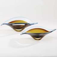 Picture of BENT LEAF BOWLS-BLUE/AMBER