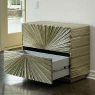 Picture of LINEN FOLD 2 DRAWER CHEST-SILVER