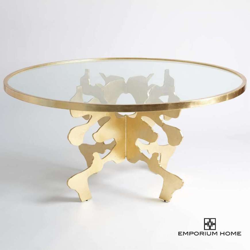 Picture of INK BLOT DINING TABLE-GOLD LEAF-60"