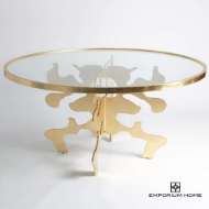 Picture of INK BLOT DINING TABLE-GOLD LEAF-60"