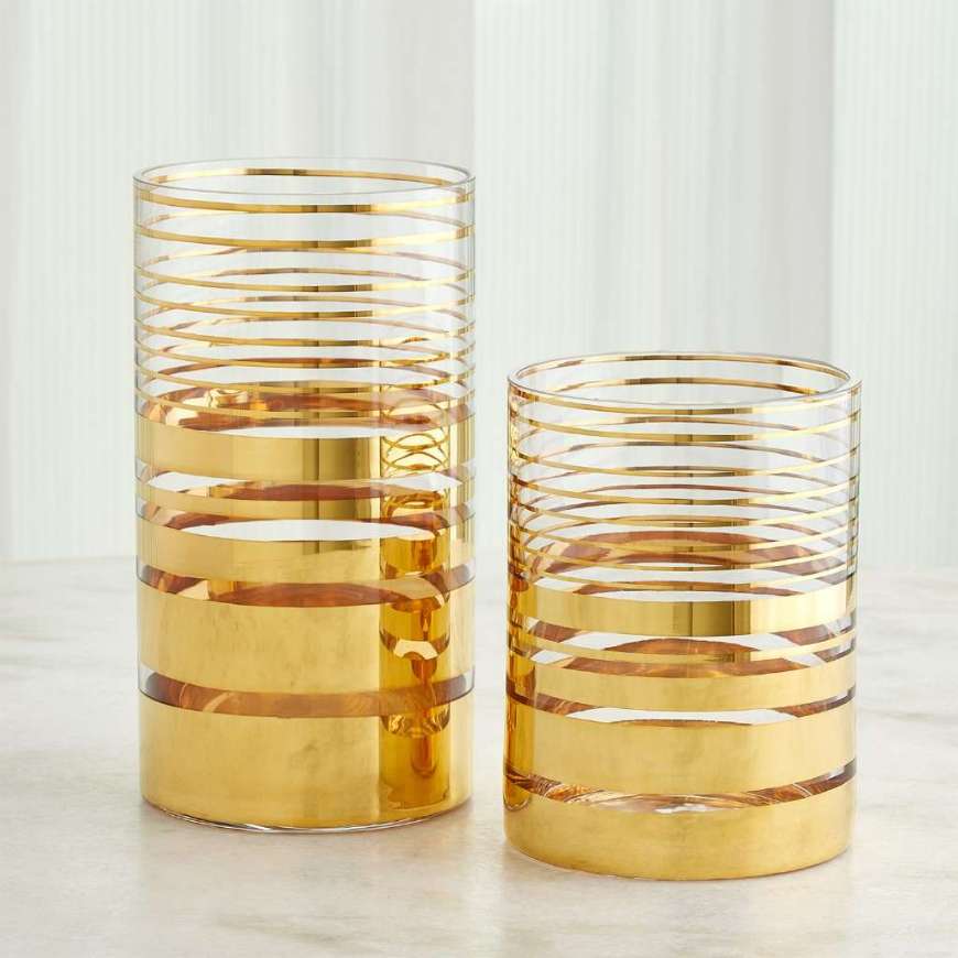 Picture of SHIMMERING STRIPED VASE/HURRICANES-GOLD