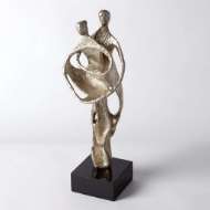 Picture of HUSBAND AND WIFE SCULPTURE-SILVER LEAF