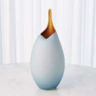 Picture of FROSTED BLUE VASE WITH AMBER CASING