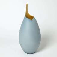 Picture of FROSTED BLUE VASE WITH AMBER CASING