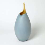 Picture of FROSTED BLUE VASE WITH AMBER CASING