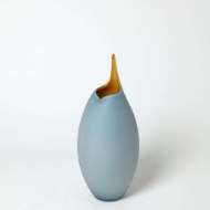 Picture of FROSTED BLUE VASE WITH AMBER CASING