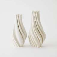 Picture of TWIST PRINTED VASES-MATTE WHITE