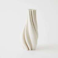 Picture of TWIST PRINTED VASES-MATTE WHITE