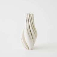 Picture of TWIST PRINTED VASES-MATTE WHITE