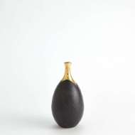 Picture of DIPPED GOLDEN CRACKLE/BLACK VASES