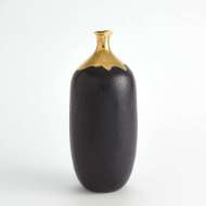 Picture of DIPPED GOLDEN CRACKLE/BLACK VASES