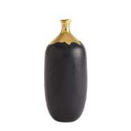 Picture of DIPPED GOLDEN CRACKLE/BLACK VASES