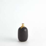 Picture of DIPPED GOLDEN CRACKLE/BLACK VASES