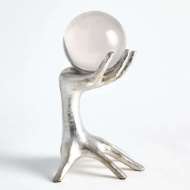 Picture of HANDS ON SPHERE HOLDER-SILVER LEAF