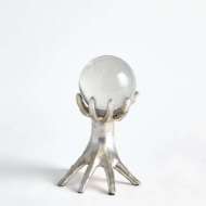 Picture of HANDS ON SPHERE HOLDER-SILVER LEAF