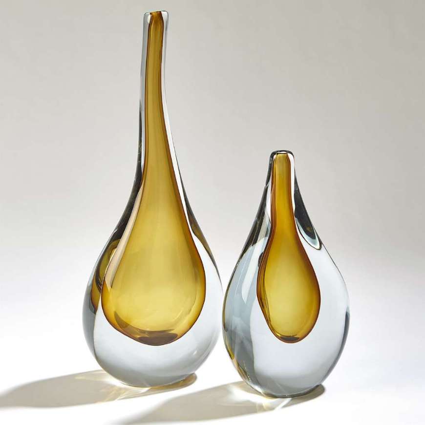 Picture of STRETCHED NECK VASES-AMBER