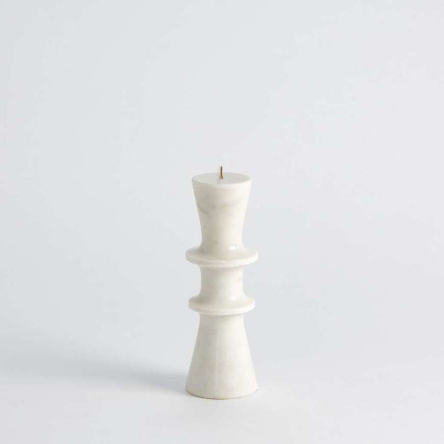 Picture of DOUBLE FLAIR CANDLE STAND-WHITE