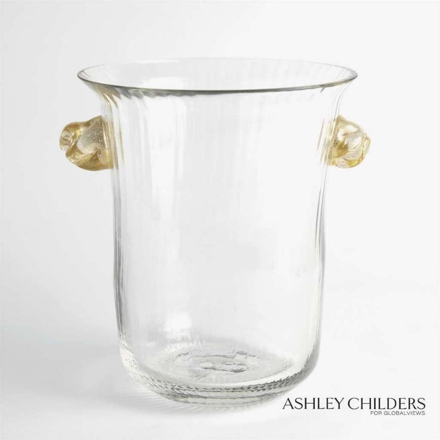 Picture of CHAMPAGNE BUCKET W/GOLD KNOT HANDLES