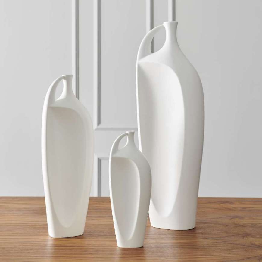 Picture of INDENTATION VASES - MATTE WHITE