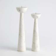 Picture of ROUND TOP CANDLE STANDS-WHITE