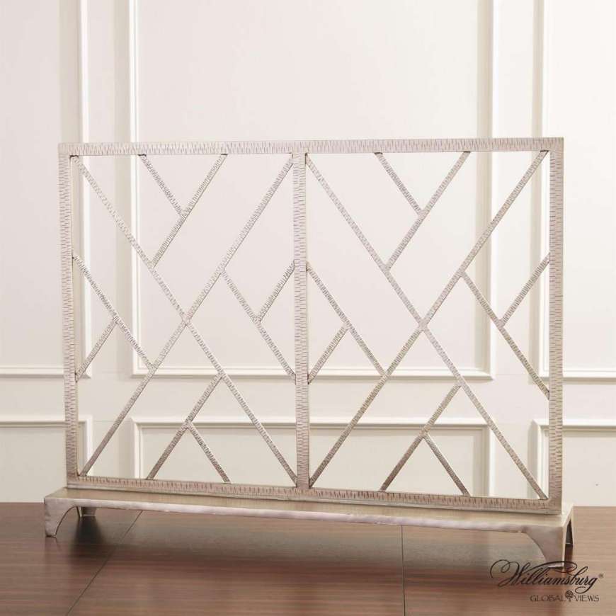 Picture of CHINOISE FRET FIREPLACE SCREEN-NICKEL