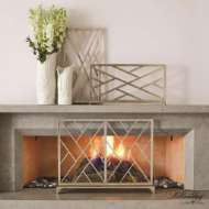 Picture of CHINOISE FRET FIREPLACE SCREEN-NICKEL