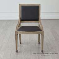 Picture of SEINE SIDE CHAIR-GREY W/BLACK LEATHER