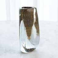 Picture of TRIANGULAR BUBBLED VASE-GOLD