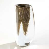 Picture of TRIANGULAR BUBBLED VASE-GOLD