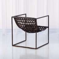 Picture of KNIT & PEARL CHAIR-BRONZE-DARK BROWN LEATHER