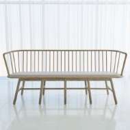 Picture of SPINDLE LONG BENCH - GREY LEATHER