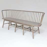 Picture of SPINDLE LONG BENCH - GREY LEATHER