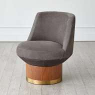 Picture of BRADO ROUND SWIVEL CHAIR-CHARCOAL LEATHER