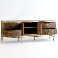 Picture of CRINKLE LONG CABINET - BRASS/BRONZE