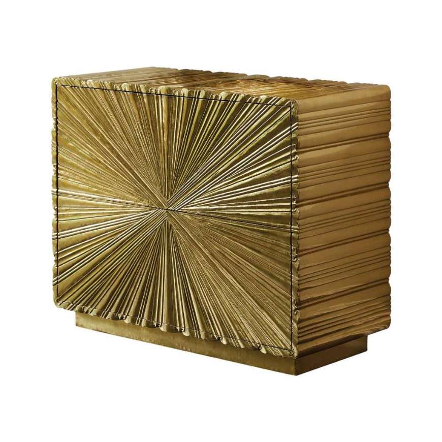 Picture of LINEN FOLD 2 DRAWER CHEST-BRASS