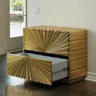 Picture of LINEN FOLD 2 DRAWER CHEST-BRASS