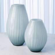 Picture of CASED GLASS STRIPE VASE-BLUE/GREY