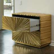 Picture of LINEN FOLD 2 DRAWER CHEST-BRASS