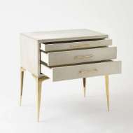 Picture of STILETTO BEDSIDE TABLE-WHITE HAIR-ON-HIDE