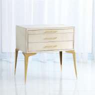 Picture of STILETTO BEDSIDE TABLE-WHITE HAIR-ON-HIDE