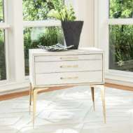 Picture of STILETTO BEDSIDE TABLE-WHITE HAIR-ON-HIDE