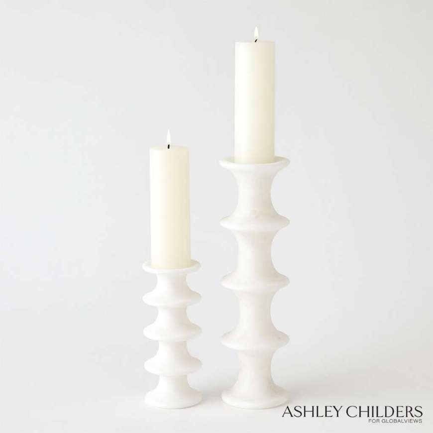 Picture of RIDGE CANDLESTICKS-WHITE