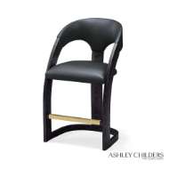 Picture of DELIA COUNTER STOOL-EBONY CERUSED-GRAPHITE LEATHER