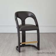 Picture of DELIA COUNTER STOOL-EBONY CERUSED-GRAPHITE LEATHER