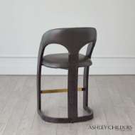 Picture of DELIA COUNTER STOOL-EBONY CERUSED-GRAPHITE LEATHER