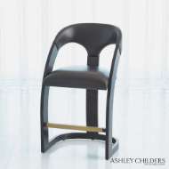 Picture of DELIA COUNTER STOOL-EBONY CERUSED-GRAPHITE LEATHER